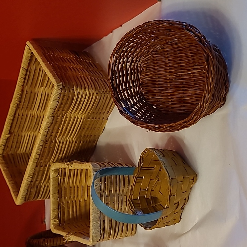Handcrafted Wicker Basket Set - Brown - Picture 7 of 9